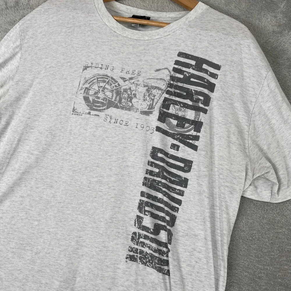 Harley Davidson T-Shirt Mens XL Gray Cape Cod Graphic Biker Y2K Surf
